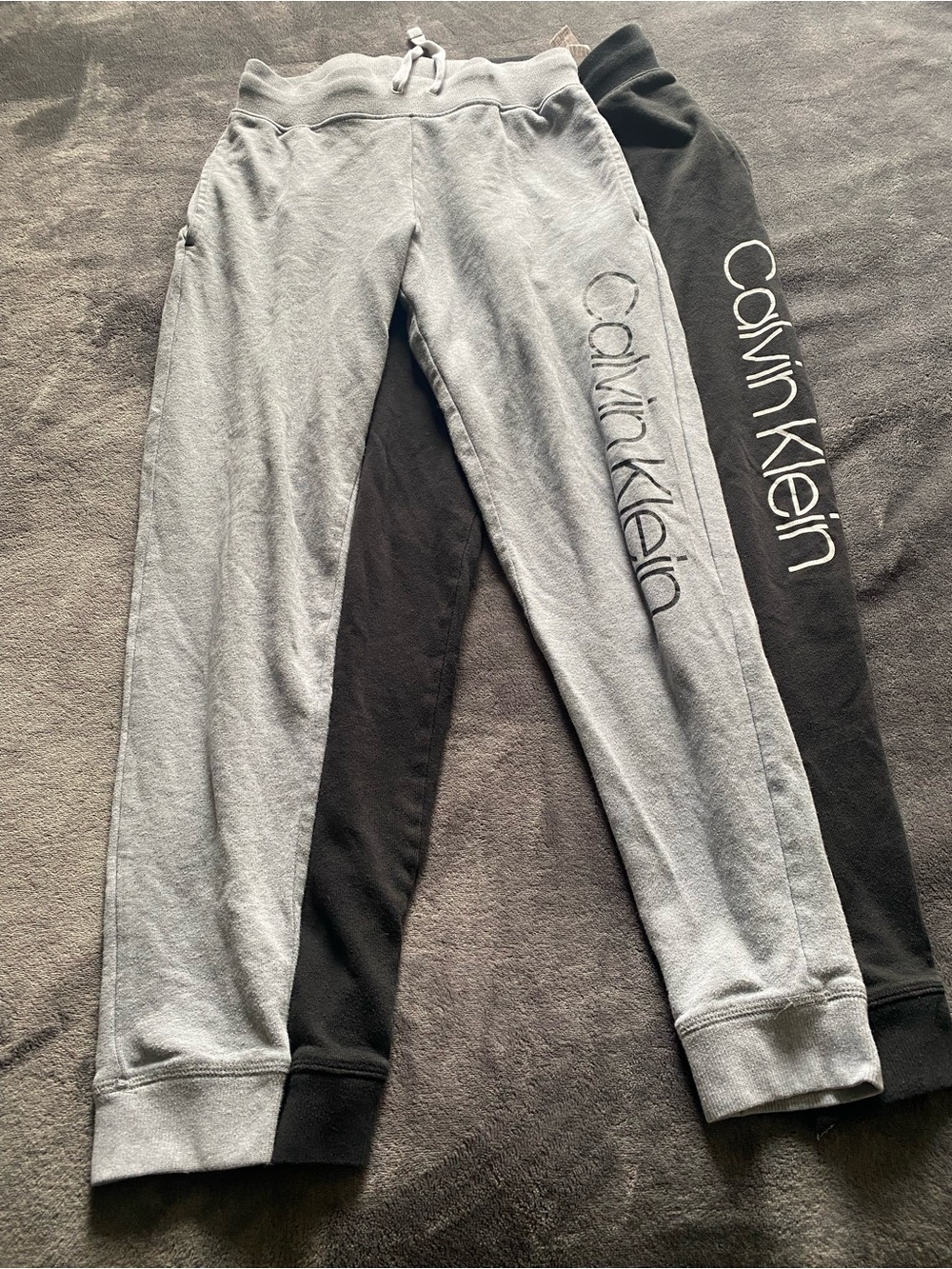 Calvin Klein Gray & Black Logo Track Joggers